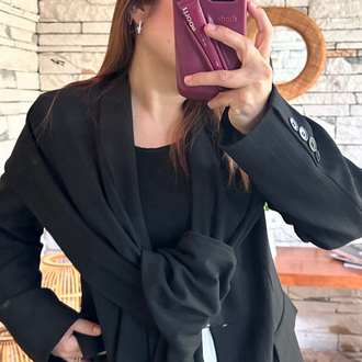 Blazer şal detaylı