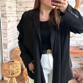Blazer şal detaylı