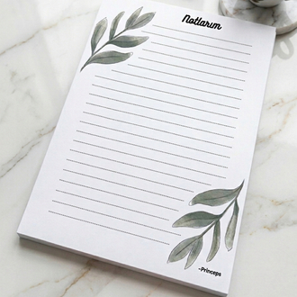 Çizgili Yaprak Desenli Notepad