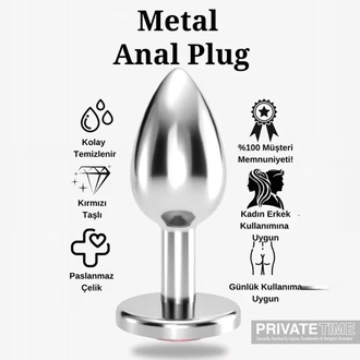 Lüks Anal Plug Ve Tıkaç - Gümüş Metal