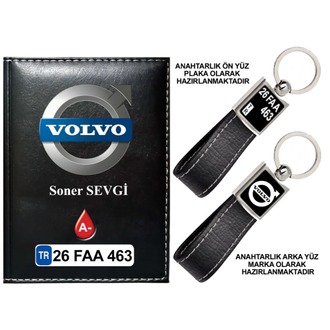 Plakanıza Özel Volvo Logolu Ruhsat Kabı ve Anahtarlık 4 Renk Seçeneği Mevcuttur.
