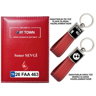Plakanıza Özel BMW TOWN Logolu Ruhsat Kabı ve Anahtarlık 4 Renk Seçeneği Mevcuttur.