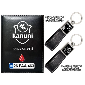 Plakanıza Özel Kanuni Motor Logolu  Ruhsat Kabı ve Anahtarlık 4 Renk Seçeneği Mevcuttur.