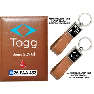 Plakanıza Özel TOGG Logolu  Ruhsat Kabı ve Anahtarlık 4 Renk Seçeneği Mevcuttur.