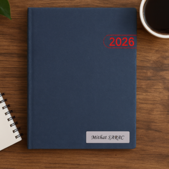 Isme Özel Kırmızı Yaldız Baskılı Ajanda 2026 Tarihli - Isme Özel Kalem Hediyeli