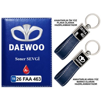 Plakanıza Özel Daewoo Logolu Ruhsat Kabı ve Anahtarlık 4 Renk Seçeneği Mevcuttur.