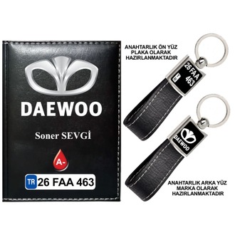 Plakanıza Özel Daewoo Logolu Ruhsat Kabı ve Anahtarlık 4 Renk Seçeneği Mevcuttur.