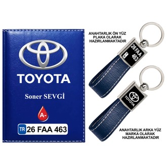 Plakanıza Özel Toyota Logolu Ruhsat Kabı ve Anahtarlık 4 Renk Seçeneği Mevcuttur.
