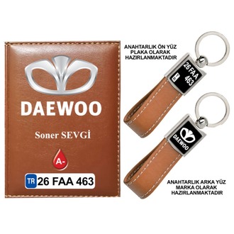 Plakanıza Özel Daewoo Logolu Ruhsat Kabı ve Anahtarlık 4 Renk Seçeneği Mevcuttur.