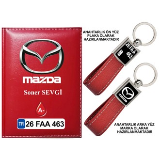 Plakanıza Özel Mazda Logolu Ruhsat Kabı ve Anahtarlık 4 Renk Seçeneği Mevcuttur.