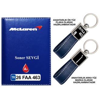 Plakanıza Özel Mclaren Logolu Ruhsat Kabı ve Anahtarlık 4 Renk Seçeneği Mevcuttur.