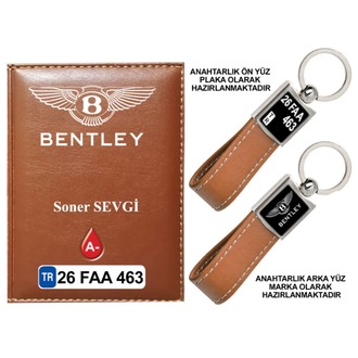 Plakanıza Özel Bentley Logolu Ruhsat Kabı ve Anahtarlık 4 Renk Seçeneği Mevcuttur.
