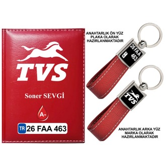 Plakanıza Özel Tvs Logolu Ruhsat Kabı ve Anahtarlık 4 Renk Seçeneği Mevcuttur.