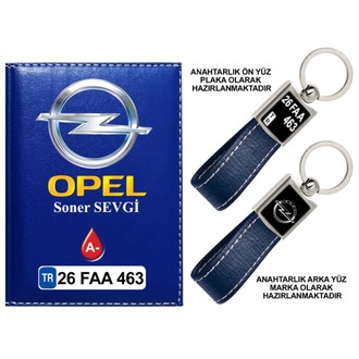 Plakanıza Özel Opel Logolu Ruhsat Kabı ve Anahtarlık 4 Renk Seçeneği Mevcuttur.
