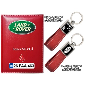 Plakanıza Özel Land Rover Logolu Ruhsat Kabı ve Anahtarlık 4 Renk Seçeneği Mevcuttur.