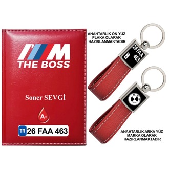 Plakanıza Özel BMW THE BOSS Logolu Ruhsat Kabı ve Anahtarlık 4 Renk Seçeneği Mevcuttur.