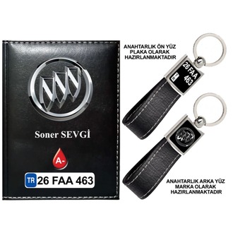 Plakanıza Özel Buick Logolu Ruhsat Kabı ve Anahtarlık 4 Renk Seçeneği Mevcuttur.