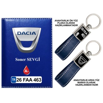 Plakanıza Özel Dacia Logolu Ruhsat Kabı ve Anahtarlık 4 Renk Seçeneği Mevcuttur.
