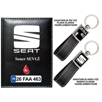 Plakanıza Özel Seat Logolu  Ruhsat Kabı ve Anahtarlık 4 Renk Seçeneği Mevcuttur.