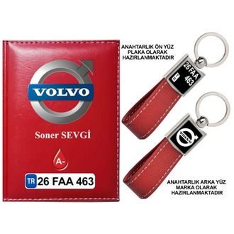 Plakanıza Özel Volvo Logolu Ruhsat Kabı ve Anahtarlık 4 Renk Seçeneği Mevcuttur.
