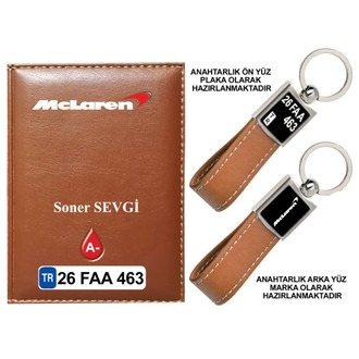 Plakanıza Özel Mclaren Logolu Ruhsat Kabı ve Anahtarlık 4 Renk Seçeneği Mevcuttur.