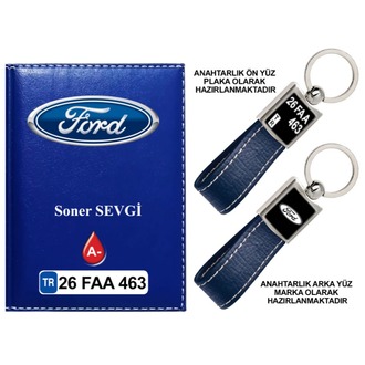 Plakanıza Özel Ford Logolu  Ruhsat Kabı ve Anahtarlık 4 Renk Seçeneği Mevcuttur.