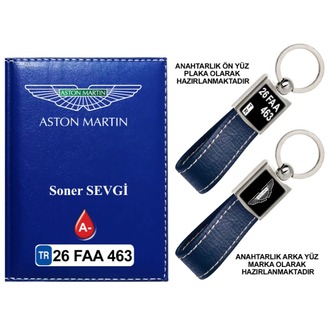 Plakanıza Özel Aston Martin Logolu Ruhsat Kabı ve Anahtarlık 4 Renk Seçeneği Mevcuttur.