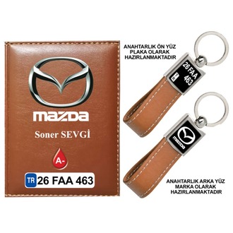 Plakanıza Özel Mazda Logolu Ruhsat Kabı ve Anahtarlık 4 Renk Seçeneği Mevcuttur.
