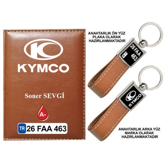 Plakanıza Özel Kymco Logolu Ruhsat Kabı ve Anahtarlık 4 Renk Seçeneği Mevcuttur.