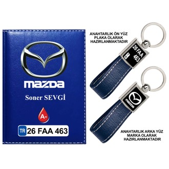 Plakanıza Özel Mazda Logolu Ruhsat Kabı ve Anahtarlık 4 Renk Seçeneği Mevcuttur.