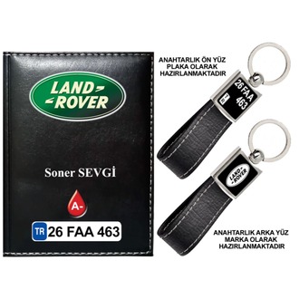 Plakanıza Özel Land Rover Logolu Ruhsat Kabı ve Anahtarlık 4 Renk Seçeneği Mevcuttur.
