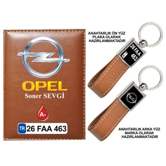 Plakanıza Özel Opel Logolu Ruhsat Kabı ve Anahtarlık 4 Renk Seçeneği Mevcuttur.