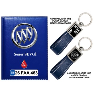 Plakanıza Özel Buick Logolu Ruhsat Kabı ve Anahtarlık 4 Renk Seçeneği Mevcuttur.