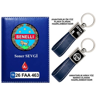Plakanıza Özel Benelli Logolu Ruhsat Kabı ve Anahtarlık 4 Renk Seçeneği Mevcuttur.