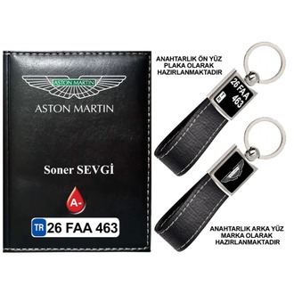 Plakanıza Özel Aston Martin Logolu Ruhsat Kabı ve Anahtarlık 4 Renk Seçeneği Mevcuttur.