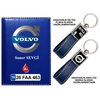 Plakanıza Özel Volvo Logolu Ruhsat Kabı ve Anahtarlık 4 Renk Seçeneği Mevcuttur.