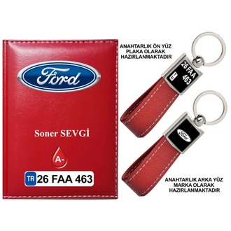 Plakanıza Özel Ford Logolu  Ruhsat Kabı ve Anahtarlık 4 Renk Seçeneği Mevcuttur.