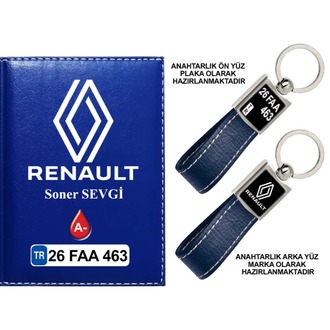 Plakanıza Özel Yeni Renault Logolu Ruhsat Kabı ve Anahtarlık 4 Renk Seçeneği Mevcuttur.
