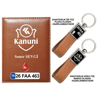 Plakanıza Özel Kanuni Motor Logolu  Ruhsat Kabı ve Anahtarlık 4 Renk Seçeneği Mevcuttur.