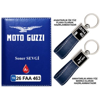 Plakanıza Özel Motoguzzi Logolu  Ruhsat Kabı ve Anahtarlık 4 Renk Seçeneği Mevcuttur.