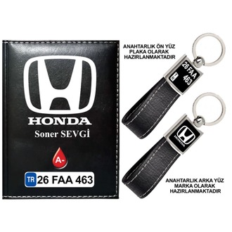Plakanıza Özel Honda Logolu  Ruhsat Kabı ve Anahtarlık 4 Renk Seçeneği Mevcuttur.