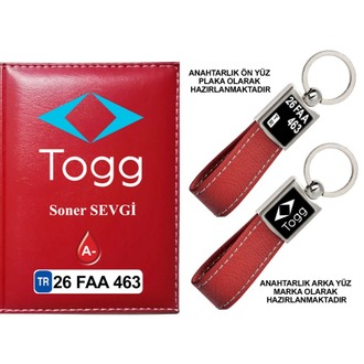 Plakanıza Özel TOGG Logolu  Ruhsat Kabı ve Anahtarlık 4 Renk Seçeneği Mevcuttur.