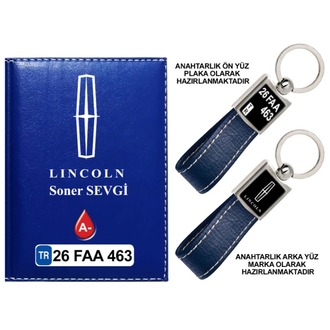 Plakanıza Özel LINCOLN Logolu Ruhsat Kabı ve Anahtarlık 4 Renk Seçeneği Mevcuttur.