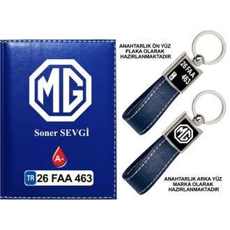 Plakanıza Özel MG Logolu Ruhsat Kabı ve Anahtarlık 4 Renk Seçeneği Mevcuttur.