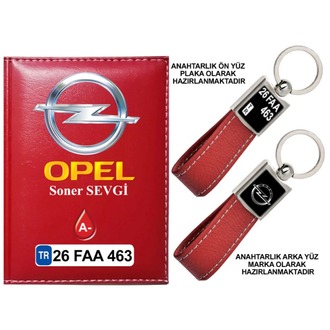 Plakanıza Özel Opel Logolu Ruhsat Kabı ve Anahtarlık 4 Renk Seçeneği Mevcuttur.