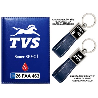 Plakanıza Özel Tvs Logolu Ruhsat Kabı ve Anahtarlık 4 Renk Seçeneği Mevcuttur.