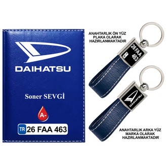 Plakanıza Özel Daıhatsu Logolu Ruhsat Kabı ve Anahtarlık 4 Renk Seçeneği Mevcuttur.