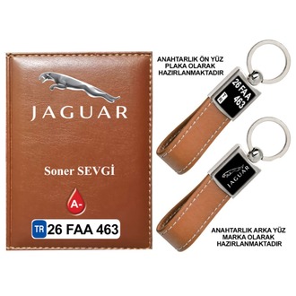 Plakanıza Özel Jaguar Logolu  Ruhsat Kabı ve Anahtarlık 4 Renk Seçeneği Mevcuttur.