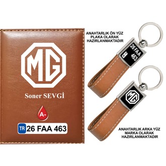 Plakanıza Özel MG Logolu Ruhsat Kabı ve Anahtarlık 4 Renk Seçeneği Mevcuttur.