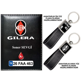 Plakanıza Özel Gleria Logolu Ruhsat Kabı ve Anahtarlık 4 Renk Seçeneği Mevcuttur.